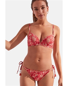 Двусторонние красно-розовые плавки бикини с принтом и завязками по бокам, розовый Women'secret