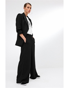 Однобортный креповый жакет, черный Next