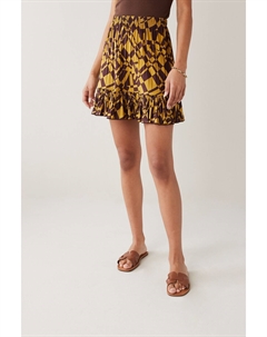 Многослойная мини-юбка со складками, коричневый Next