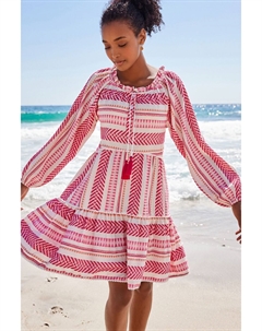 Жаккардовое мини-платье-кафтан на лето, белый Next