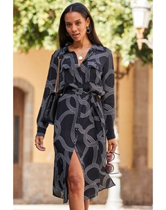 Платье-рубашка миди, серый Sosandar