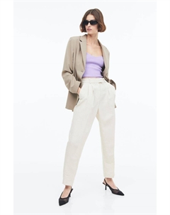 Брюки-зауженные из льняной смеси H&m