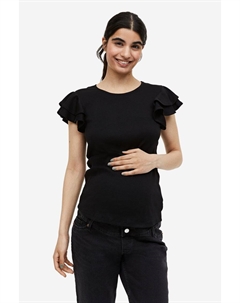 MAMA Трикотажный топ с воланными рукавами H&m