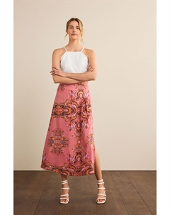 Юбка-миди с разрезом, розовый Next