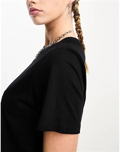 Черная стандартная футболка Essence Weekday