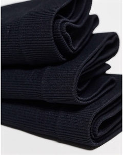 Набор из 3 черных бесшовных стрингов в рубчик с завышенной талией Lindex