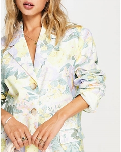 Большой блейзер с цветочным принтом DESIGN Asos