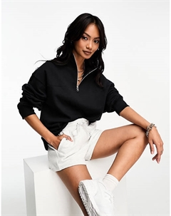 Черный свитшот с полумолнией DESIGN Asos
