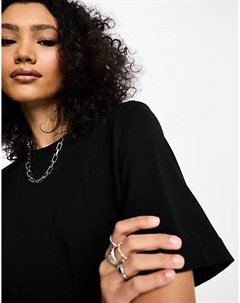 Черная хлопковая свободная футболка Perfect Weekday