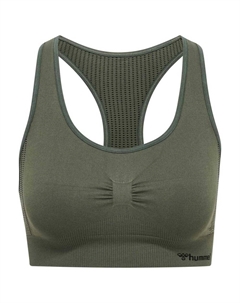 Бесшовный спортивный топ Shaping, зеленый Hummel