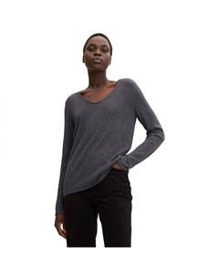 Свитер V-Neckline With Front Logo Coin, серый Tom tailor