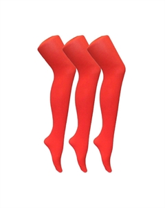 3 пары цветных непрозрачных однотонных колготок плотностью 80 ден, красный Sock snob