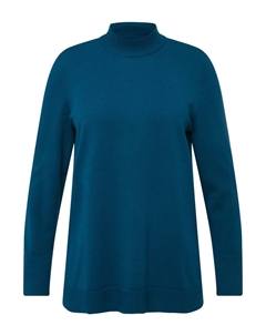 Свитер с воротником-стойкой, голубой Ulla popken