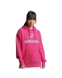 Худи Code Sl Stacked Apq Os, розовый Superdry