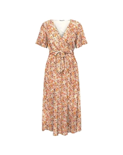 Платье миди Lucie Fr Short Sleeve, оранжевый Only