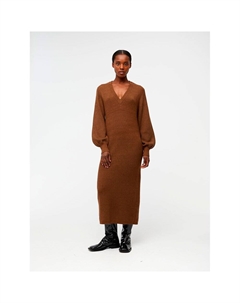 Платье с длинным рукавом Malena, коричневый Object
