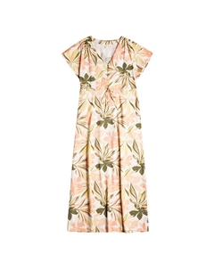 Длинное платье Dynamite Girl Again Short Sleeve, белый Roxy