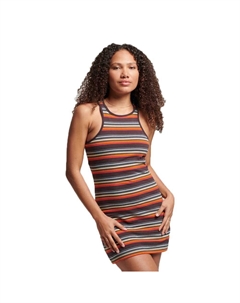Короткое платье Vintage Stripe Sleeveless, оранжевый Superdry
