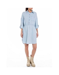 Короткое платье W9007A.000.42847A Long Sleeve, синий Replay