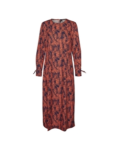 Платье миди Sia Long Sleeve, оранжевый Vero moda