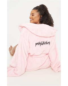 Plus Розовый пушистый халат Prettylittlething