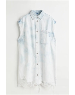 Джинсовое платье-рубашка оверсайз, бледно-голубой деним H&m