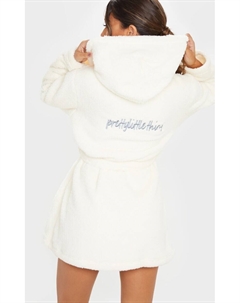 Кремовый пушистый халат Prettylittlething
