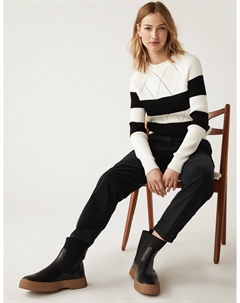 Узкие брюки-чиносы хлопкового цвета, окрашенные в чайный цвет, черный Marks & spencer