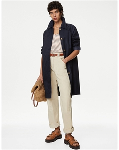 Автомобильное пальто Cotton Rich Stormwear, темно-синий Marks & spencer