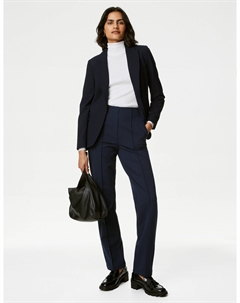 Прямые брюки из трикотажного твила, темно-синий Marks & spencer