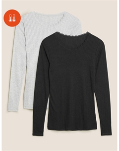 Термобелье Pointelle, 2 предмета, черный/серый Marks & spencer