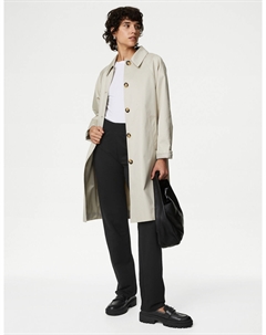 Джоггеры прямого кроя с высоким содержанием хлопка, черный Marks & spencer