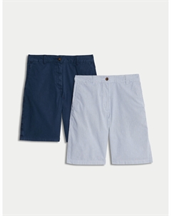 2 пары хлопковых шорт чинос чайного цвета Marks & spencer