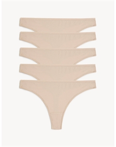 5 шт. стринги из микрофибры No VPL с низкой посадкой Marks & spencer