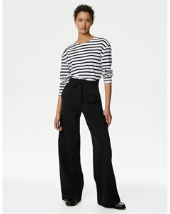 Широкие брюки универсального назначения Ponte, черный Marks & spencer