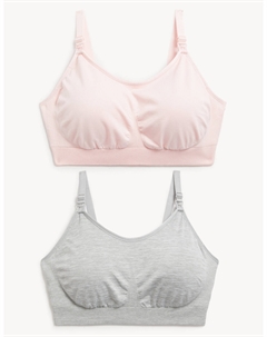 Бесшовные бюстгальтеры для кормления с полной чашкой, 2 шт., серый микс Marks & spencer