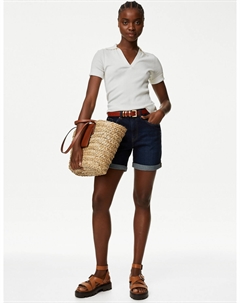 Джинсовые шорты-бойфренды, индиго Marks & spencer