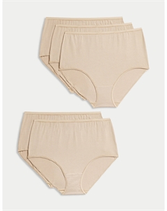 Полные трусы из 5 пар хлопка с модальным узором без VPL Marks & spencer