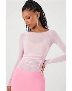 Прозрачное сетчатое боди, розовый Forever 21