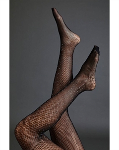 Колготки в сетку со стразами, черный Forever 21