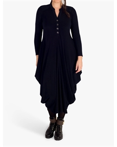 Трикотажное платье миди с планкой, темно-синий Chesca