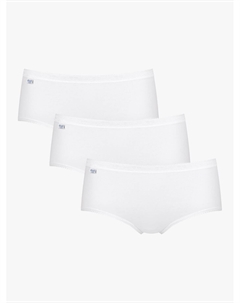 Трусы-миди, 3 шт., белые Sloggi