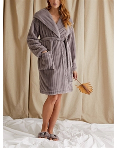 Халат с фактурной полоской, норка Pretty you london