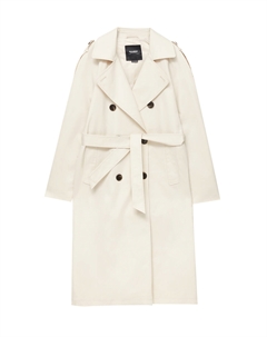 Тренч Belted, кремовый Pull & bear