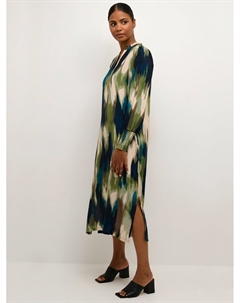 Платье миди с длинными рукавами Drylia, зеленый/мульти Kaffe