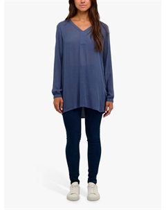Янтарная туника с длинными рукавами и V-образным вырезом, винтажный индиго Kaffe