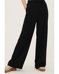 Брюки с широкими штанинами и завышенной талией, черный Marks & spencer