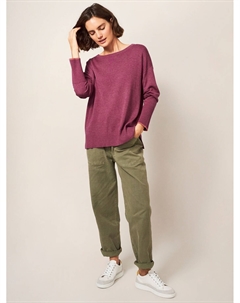 Оливковый джемпер, ярко-розовый White stuff