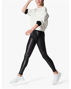 Леггинсы из искусственной кожи, черные Spanx