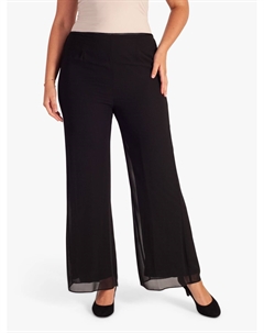 Шифоновые брюки на подкладке из джерси, черные Chesca